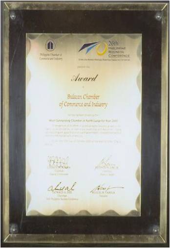 Most Outstanding Chamber in North Luzon Year 2000 Most Outstanding Chamber in North Luzon Year 2000
